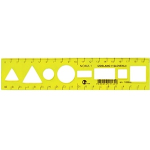 Optima Шаблонна линийка OPTIMA гъвкава жълта 20cm 53066 (53066)