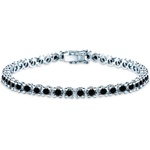 SAVICKI Тенис гривна, бяло злато 585, черни диаманти 5.280К, 4.5mm. 18cm