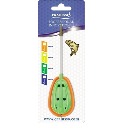 CRALUSSO - Kŕmidlo + plniaca forma Fluo Rocket Method zelený 30 g