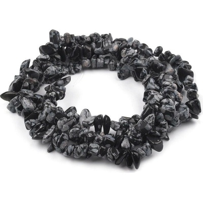 Minerálové zlomky Obsidián vločkový na silonu obsidián vločkový 1 šňůra
