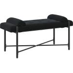 vidaXL Пейка с копчета и възглавници Черно 110 x 40 x 46 cm Кадифе (42038391)