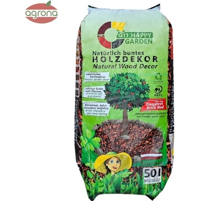 HappyGarden 50L jasno červená drevená štiepka