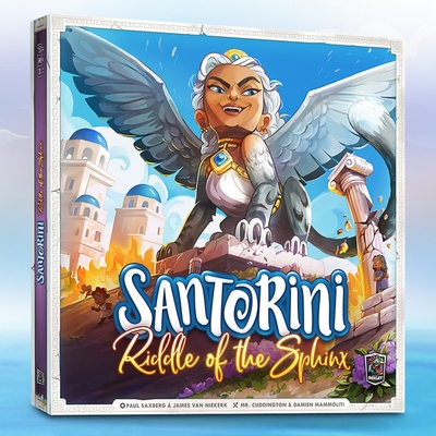 Gavan Brown of Roxley Games Santorini Riddle of the Sphinx Deluxe Edition Kickstarter Synth Cards ENG