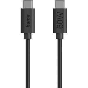 Hama Кабел за зареждане hama, usb-c - usb-c, 60w, 1.2м, черен - hama-86446 (hama-86446)