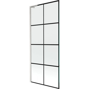 Mexen Next L преграда за вана 1-крила 80 x 150 cm, черна решетка, четкан никел - 895-080-000-03-77-97 (895-080-000-03-77-97)