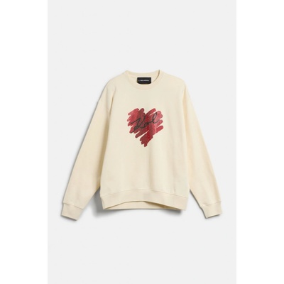 Karl Lagerfeld Hearts RS Sweatshirt Cannoli Cream