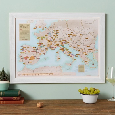 Maps International Evropské vinařské oblasti - stírací mapa
