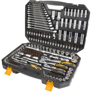 TOLSEN TOOLS Tolsen Комплект ръчни инструменти в куфар, гедоре, тресчотки, 216 бр (15147)