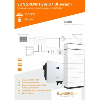 Sungrow T Hybridná FVE 10,56 kWp Li batéria 40 kWh +