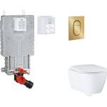 GROHE Uniset - Комплект за предстенна инсталация, тоалетна седалка, седалка SoftClose и бутон Arena Cosmopolitan S, четка Cool Sunrise SANI15BB4119 (SANI15BB4119)