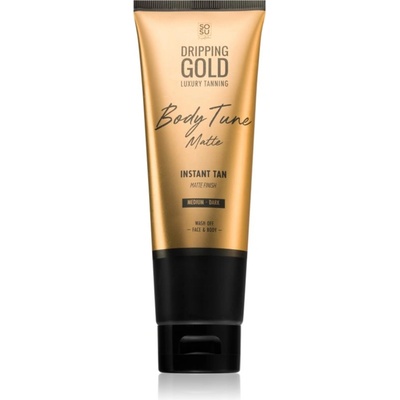 Dripping Gold Luxury Tanning Body Tune автобронзант - крем за лице и тяло с мигновен ефект Medium-Dark 125ml