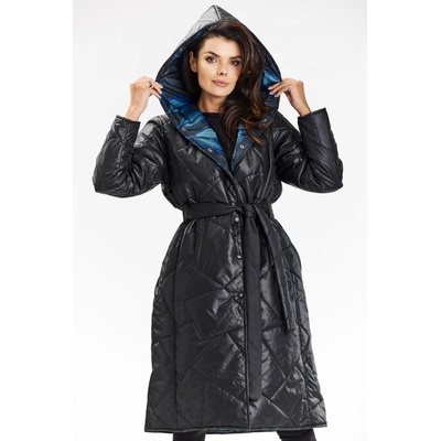 Awama Woman's Coat A686 Black šedá