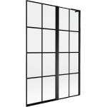 Mexen Mist L параван за вана с две крила, десен, 120 x 150 см, черна решетка, черен - 8A9L-120-011-70-77-P (8A9L-120-011-70-77-P)