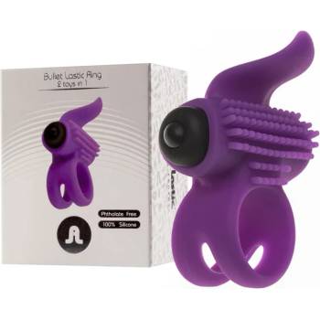 Image 1 of Двоен пенис пенис пръстен с вибро куршум - Bullet Lastic Ring (D-237067)