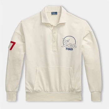 Ralph Lauren Блуза с яка POLO RALPH LAUREN Rugby Polo Shirt With Badges - ANTIQUE CREAM