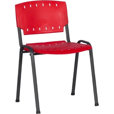 Carmen Посетителски стол Carmen Prizma, до 100кг, метал/полипропилен, прахово боядисан, червен (3520862_1)