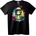 NOONEBRAND Тениска с цветен аниме знак за мир - 6XL, Black