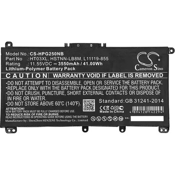 Image 1 of Cameron Sino Батерия за лаптоп HP 14-CE1008TX, 15-DA0128NIA, HSTNN-DB8R HT03XL LiPo 11, 55V 3550mAh CAMERON SINO (CS-HPG250NB)