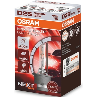 Xenon Lamp D2S OSRAM 12/24 V Xenarc Night Breaker Laser 4500K +200%