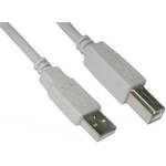 VCOM Кабел VCom CU201, USB A(м) към USB B(м), 3m, бял