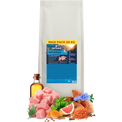 Ontario Senior All Breeds Monoprotein Turkey & Sweet Potatoes 20 kg