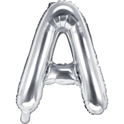 PartyDeco Fóliový balónek písmeno A stříbrný 35 cm