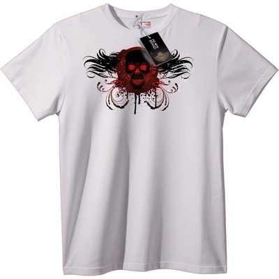 NOONEBRAND Тениска с Червен Череп - 2XL, White