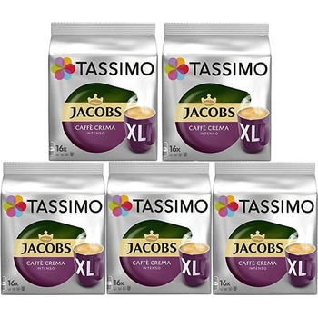 Douwe Egberts Tassimo Jacobs Caffé Crema Intenso XL 16 бр кашон 5 опаковки
