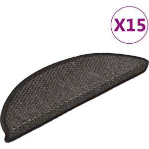 vidaXL Самозалепващи стелки за стълби сизал 15 бр 56x17x3 см антрацит