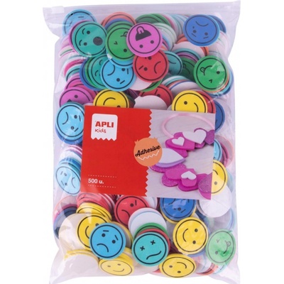 Pěnová guma smajlíci samolepící JUMBO SET 500ks