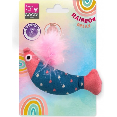 Magic Cat Rainbow Relax ryba s pírkem a šantou 10 cm