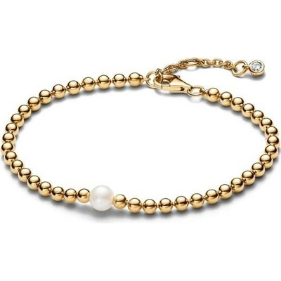 PANDORA Náramek Sladkovodní kultivovaná perla a kuličky 16 cm 563173C01-16