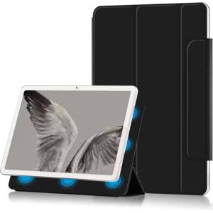 Gigapack Google Pixel Tablet GIGAPACK калъф с функция за изправяне, с кожен ефект, активен FLIP, поставка за маса, ЧЕРЕН (GP-146598)