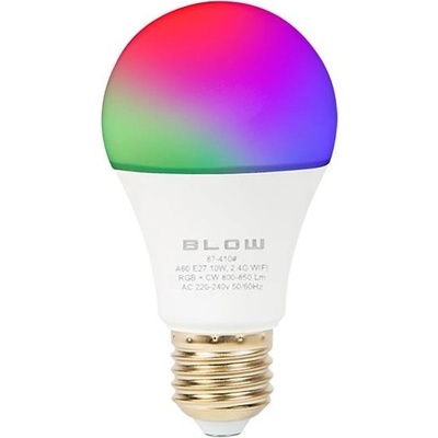 BLOW Smart LED žiarovka E27 10W RGB farebná a biela WiFi 87-410