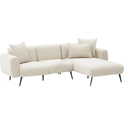 Asir Ъглов диван в l форма pisa, кремав, с разположение вдясно (as3137)