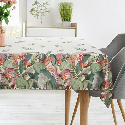 Takoy Ubrus přírodní, zelený 160x220 cm INES s botanickým potiskem-HF-456635 | 160 x 220 cm