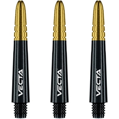 Winmau Vecta krátké 35mm, černý plast, zlatý hliníkový top