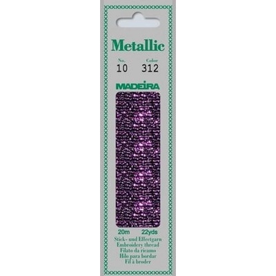 Vyšívací příze Madeira Metallic Perlé 10 (20m) barva 312 petunia