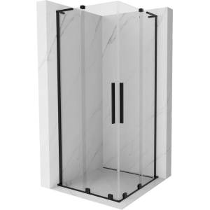 Mexen Velar L Duo плъзгаща се душ кабина 100 x 100 см, прозрачна, черна - 871-100-100-02-03-70 (871-100-100-02-03-70)