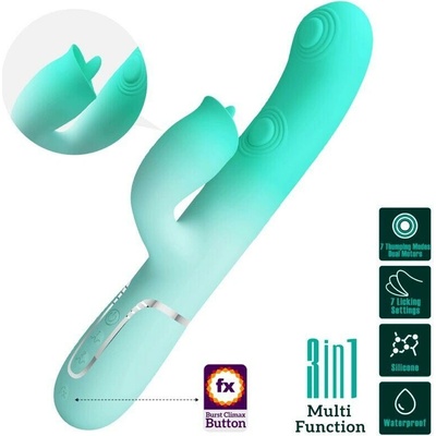 Pretty love gigi multifunction rabbit vibrator aqua green