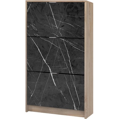 Шкаф за обувки Huge 3D дъб сонома и пиетра