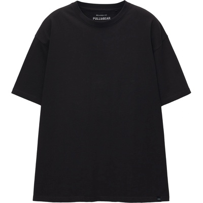 Pull&Bear Тениска черно, размер XXL