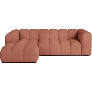 Bonami Теракотен кадифен ъглов диван (ляв ъгъл) Cube - Bonami Selection (CUBELEFTCORNERTEJA)