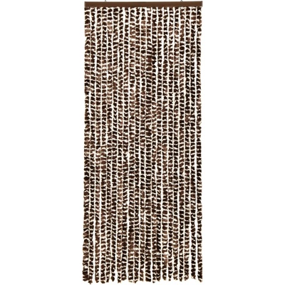 vidaXL Завеса против насекоми, кафяво и бяло, 56x185 см, шенил (325451)