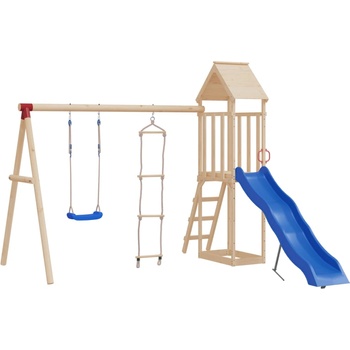 Image 1 of vidaXL Седалка за люлка с въжена стълба, син, полиетилен (91697)