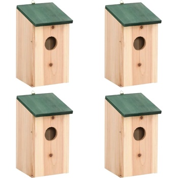 Image 1 of vidaXL Къщи за птици, 4 бр, дърво, 12x12x22 см (41012)