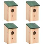 vidaXL Къщи за птици, 4 бр, дърво, 12x12x22 см (41012)