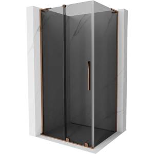 Mexen Velar L плъзгаща се душ кабина 110 x 90 см, графит, розово злато - 871-110-090-43-60 (871-110-090-43-60)