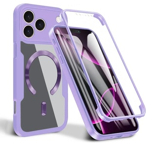 Techsuit Калъф за iPhone 17 Pro - Techsuit - ColorVerse 360 MagSafe Series + Screen Protector - Лилав