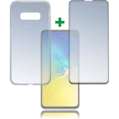 4smarts 360° Case Friendly Premium Protection Set - тънък силиконов кейс и стъклено защитно покритие за дисплея на Samsung Galaxy S10E (прозрачен)